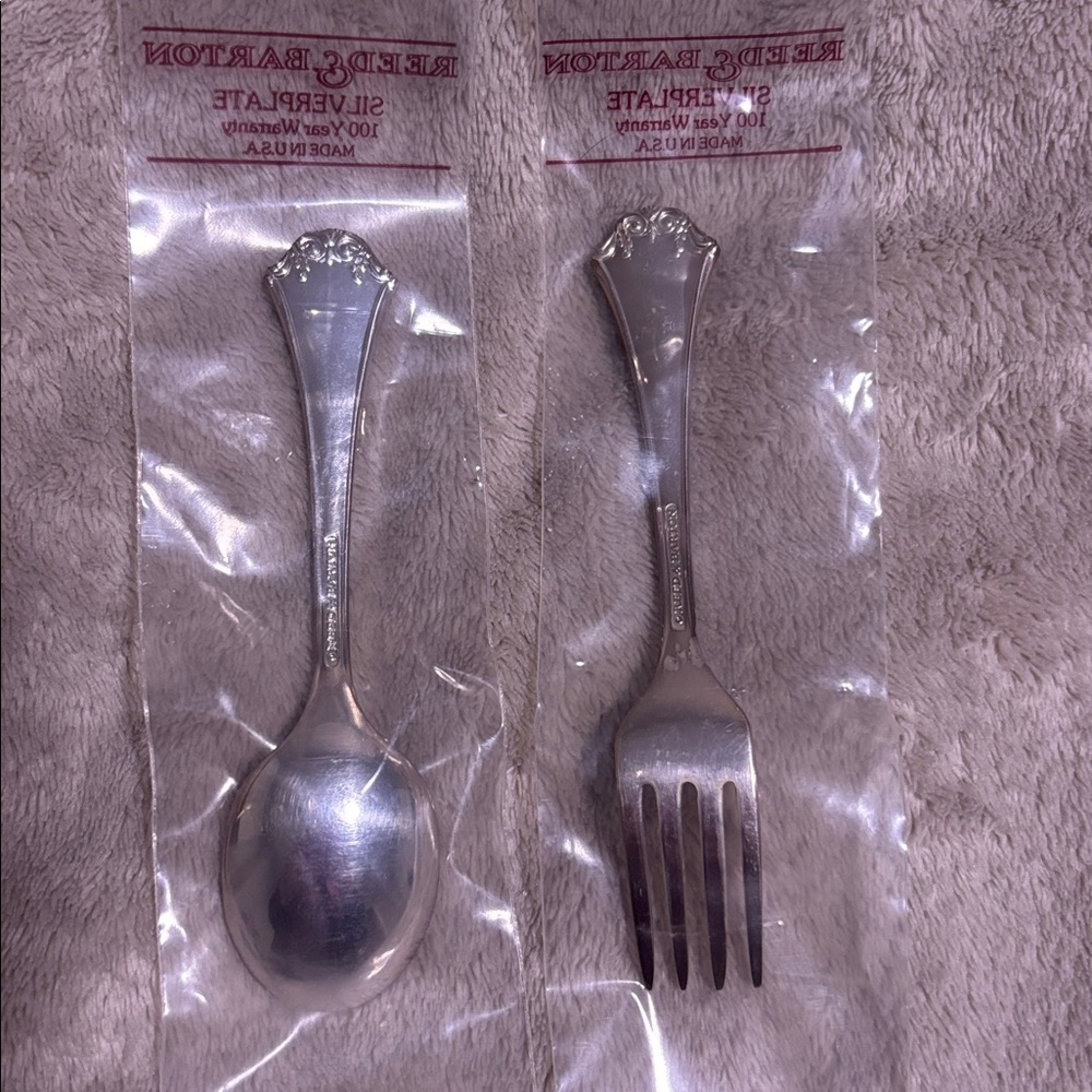 REED & BARTON For CHILDREN… Silverplated Spoon & Fork… NWT..